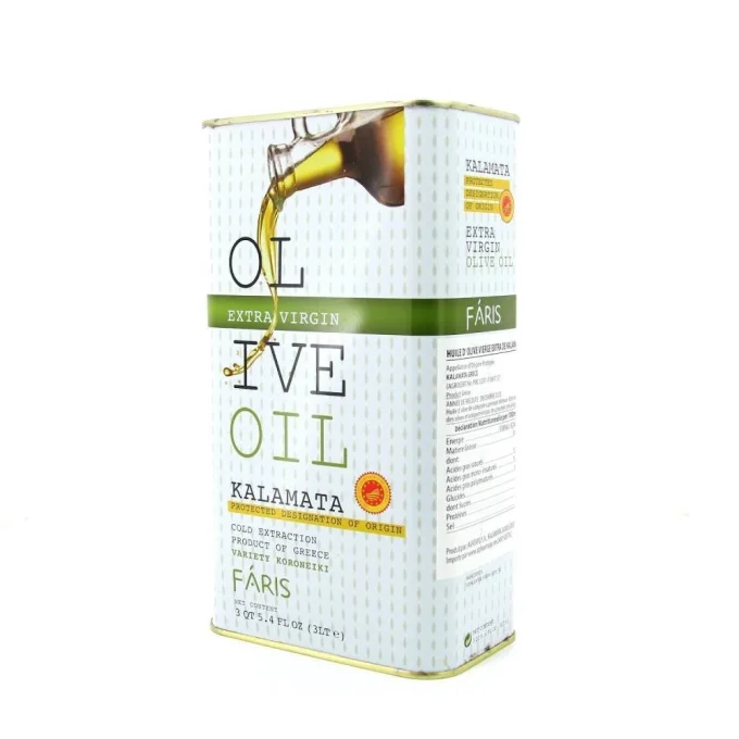 Huile d'olive Grecque de Kalamata A.O.P Extra Vierge première pression a froid  3 litres