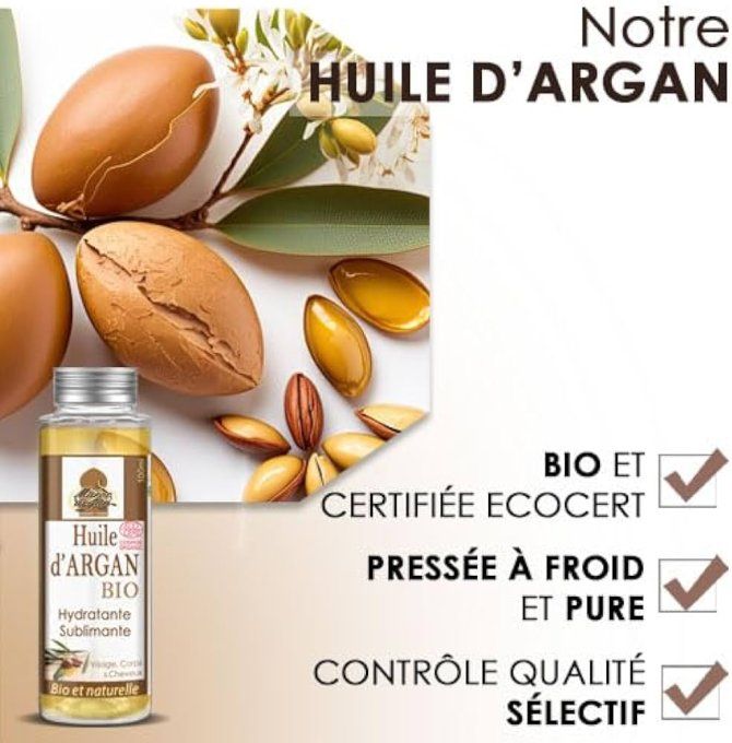 Lot soin du corps Huile d'Argan du Maroc et beurre de karité Bio