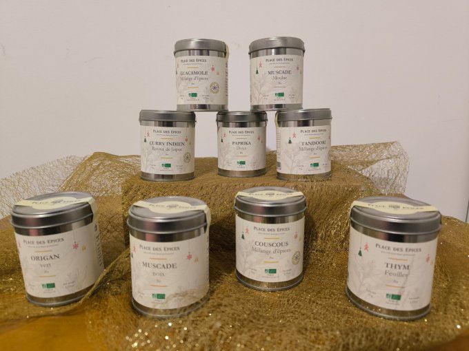 Lot 9 boites Epices du monde 100% Bio d'orient et d'Asie