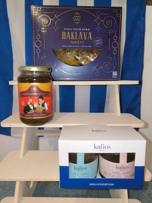 Lot plaisir sucré de Grèce Miel médaille d'argent 2015 et Baklava Premium 