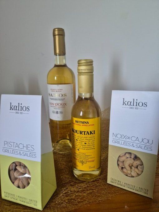 vin samos vin retsina pistaches de Grèce